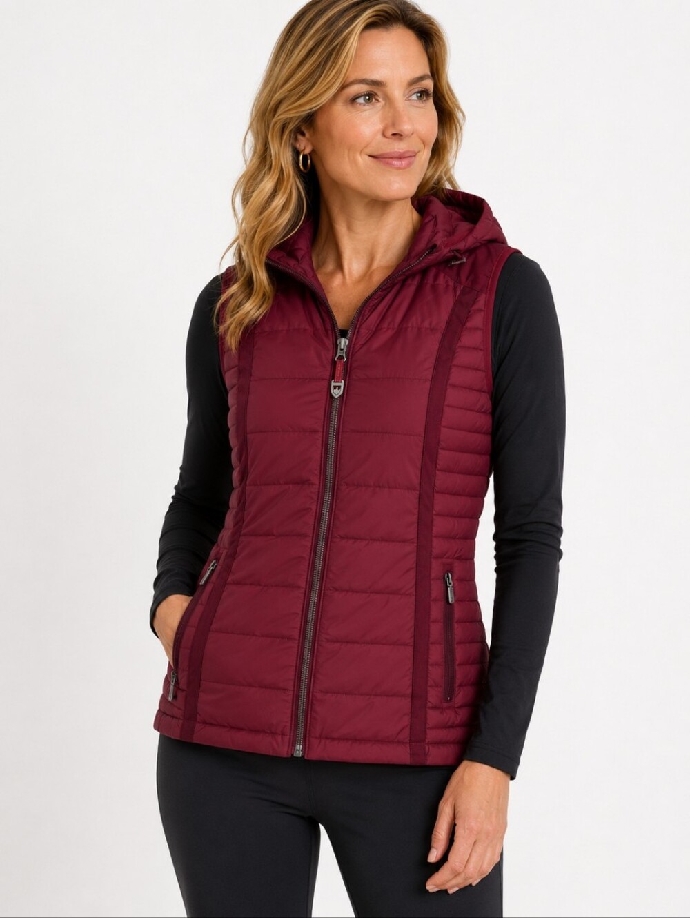 Kuhl Spyfire‎ Hooded Down Vest Small Burgundy Gorpcore Outdoor Hiking